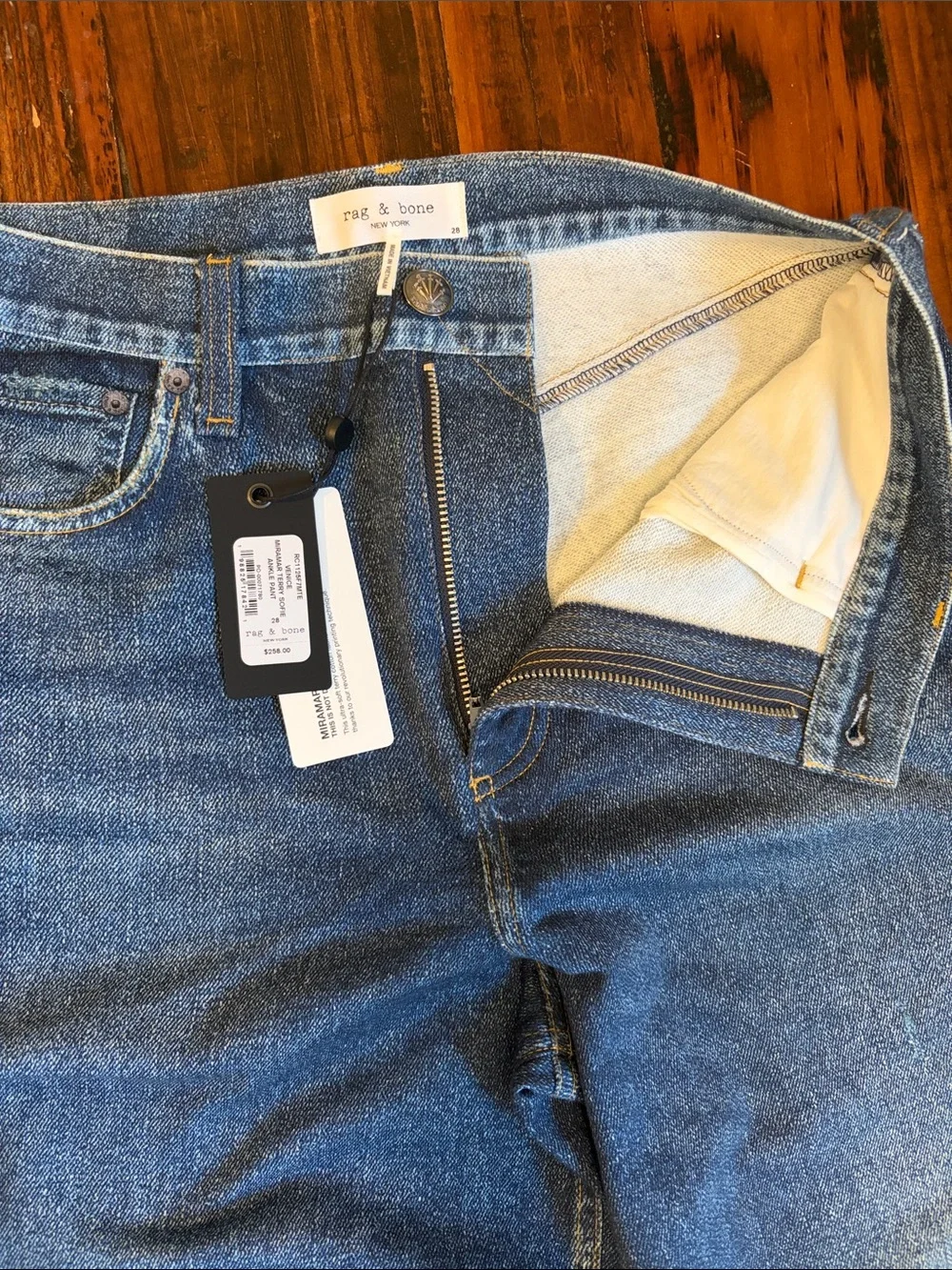 Rag & Bone NWT Miramar Viral Sweatpant Jeans Terry Sofie Ankle Pant, size 28